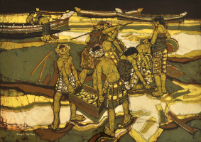 17-Ismail-Mat-Hussin-'Bachok-Fishermen'-(1979)-Batik-RM-7,000---15,000