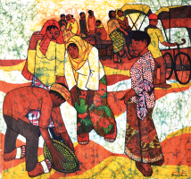 18-Kwan-Chin-&-Ismail-Mat-Hussin-'Kota-Bharu-Market'-Batik-46.5-x-42.5-cm