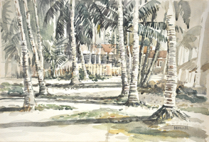 19-Ismail-Mat-Hussin-'East-Coast-Village'-(1974)-Watercolour-on-Paper-27cm-x-39.5cm-RM-9800