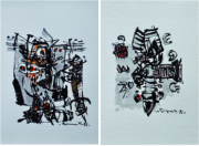 15-E. O. C Series II & III, 1993 RM 7,150.00-SOLD | Mixed media on canvas| 19 x 28 cm x 2 pieces