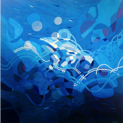 6-Bluescape, 2012 RM 5,500.00-SOLD | Acrylic on canvas | 153 x 153 cm