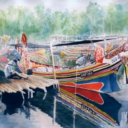 Nik Rafin, Tenang, 2015, Watercolour on paper, 55.5 x 75.5cm