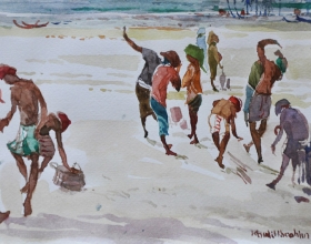 18-Khalil Ibrahim, East Coast (2001) SOLD Watercolour on Paper 14.5cm x 21cm