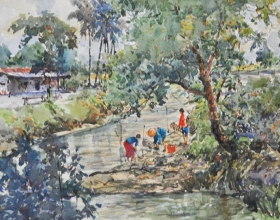 24-Shafurdin Habib, Ada Ikan Hari Ini (2011) 30.5cm X 45.8cm, Watercolour on Paper