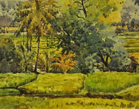 32-Shafurdin Habib, Bali Series, Panen I (2010) 30.5cm X 45.8cm, Watercolour on Paper