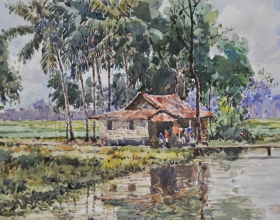 40-Shafurdin Habib, Di Pinggiran, (2011) 30.5cm x 45.8cm, Watercolour on Paper