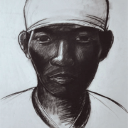 1-RM 13,200.00-SOLD Wong Hoy Cheong "Indian Rubber Tapper" (1996) Charcoal on paper 75 x 57 cm RM 7,000 - RM 12,000